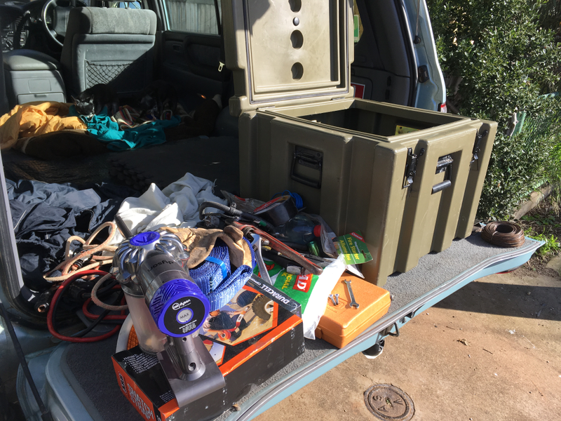 This box lives in the truck most of the time. As with everything else it got emptied, cleaned and an audit of what was coming and what wasn’t before being re-packed.